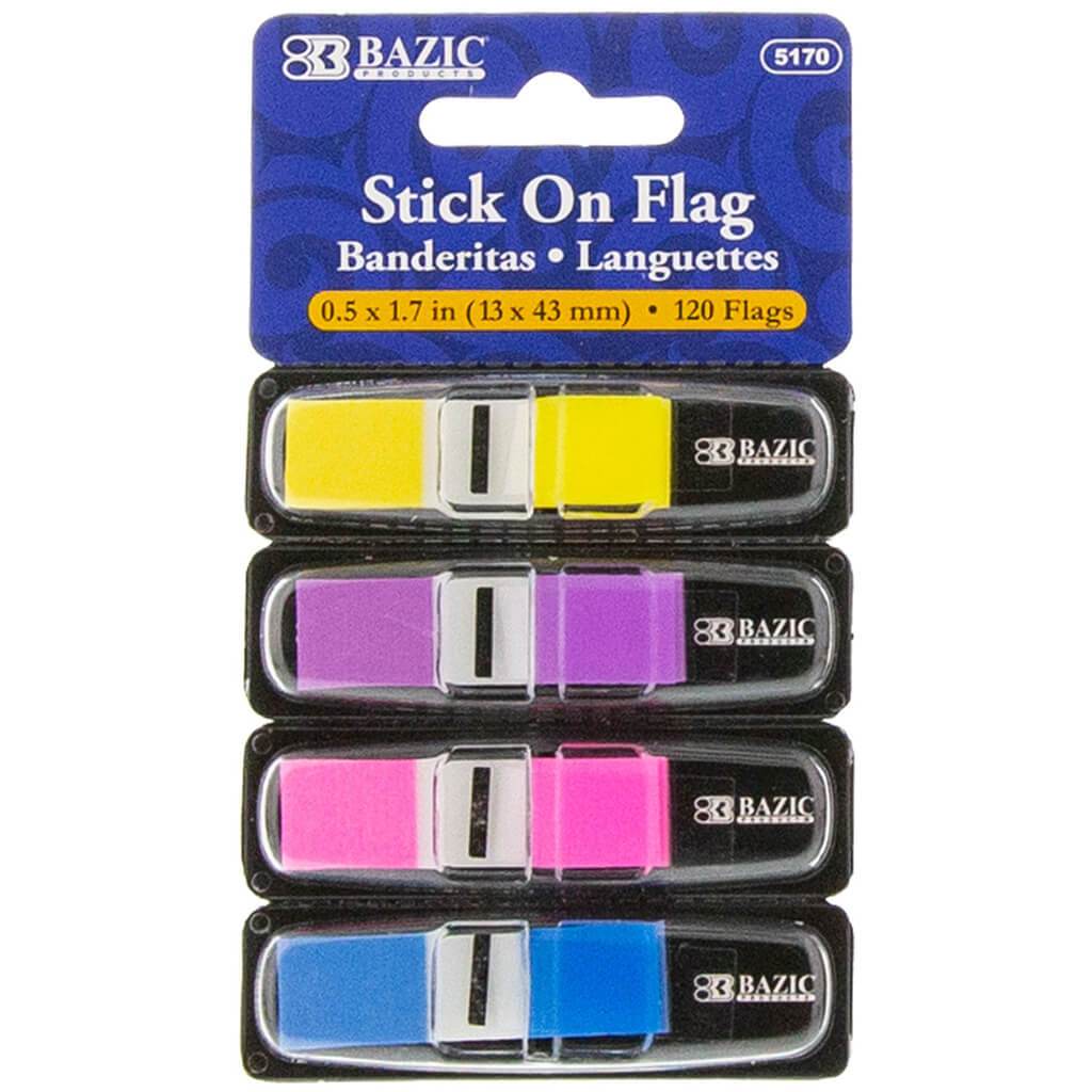 Neon Color Coding Flags with Dispenser 5in x 17in 30ct 4 Pack