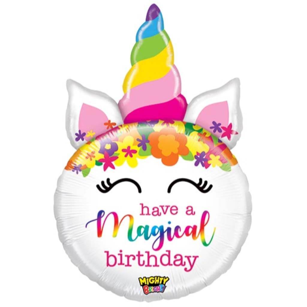 Mighty Birthday Unicorn Shape  33in