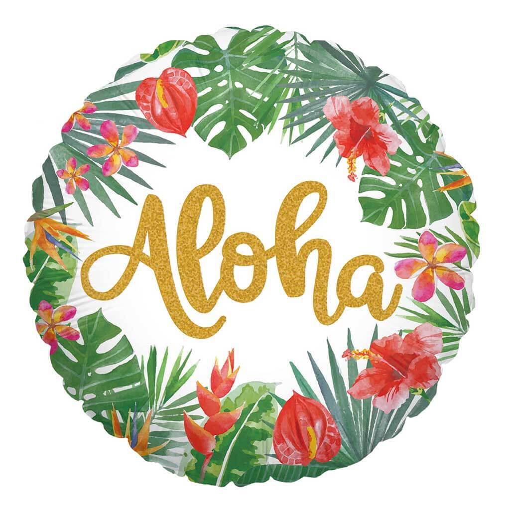 Tropical Aloha Glitter Hol  18in