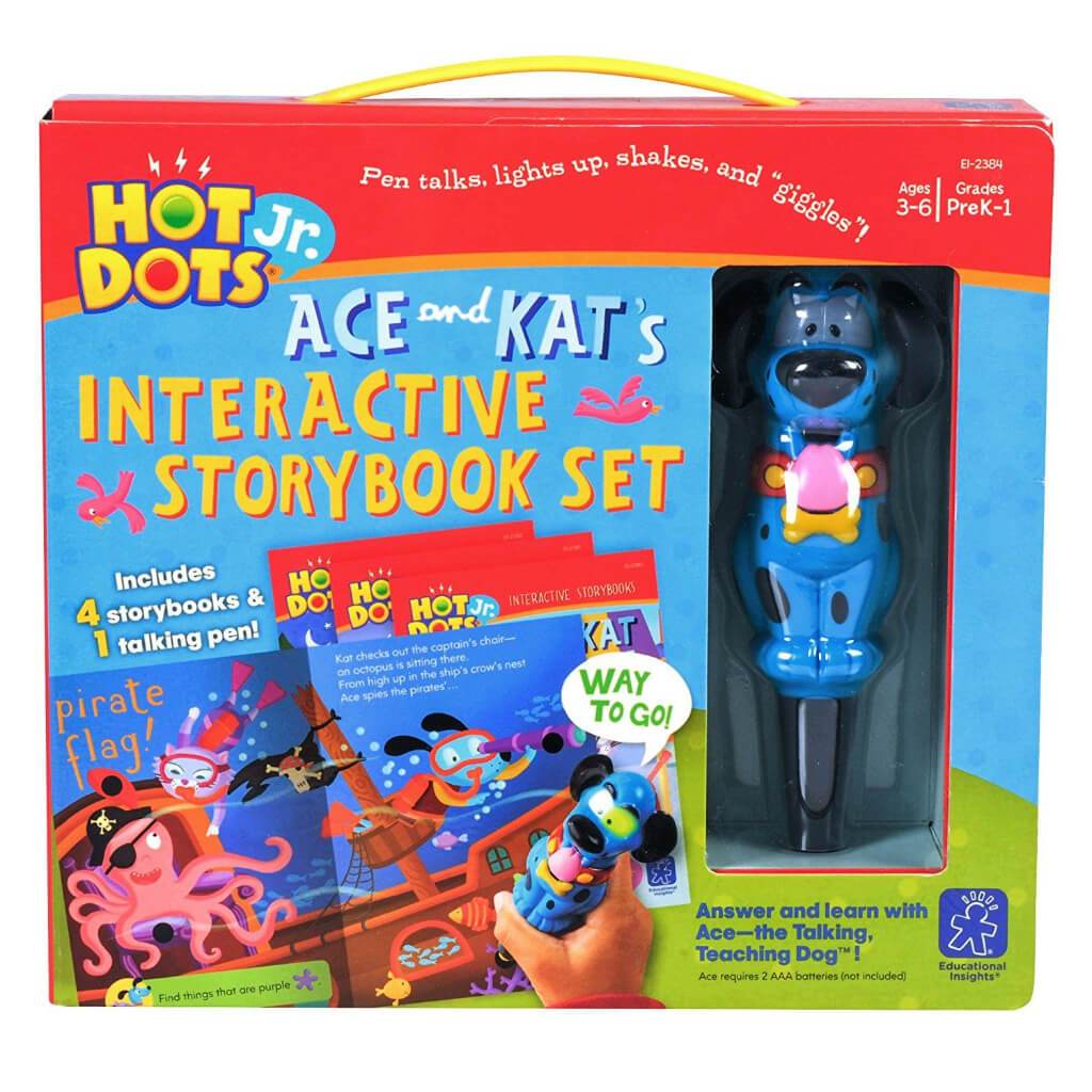 Hot Dots Jr. 4 Interactive Storybooks with Dog Pen Set