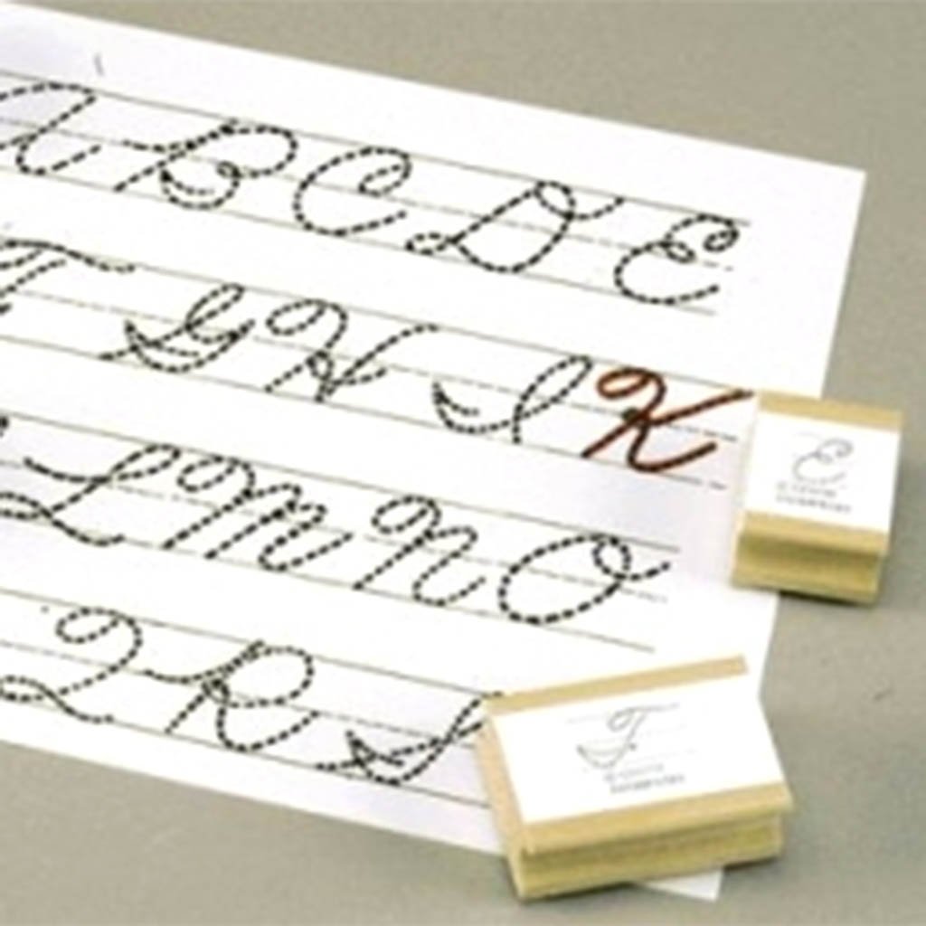 Uppercase Cursive Visual Closure Alphabet Stamp