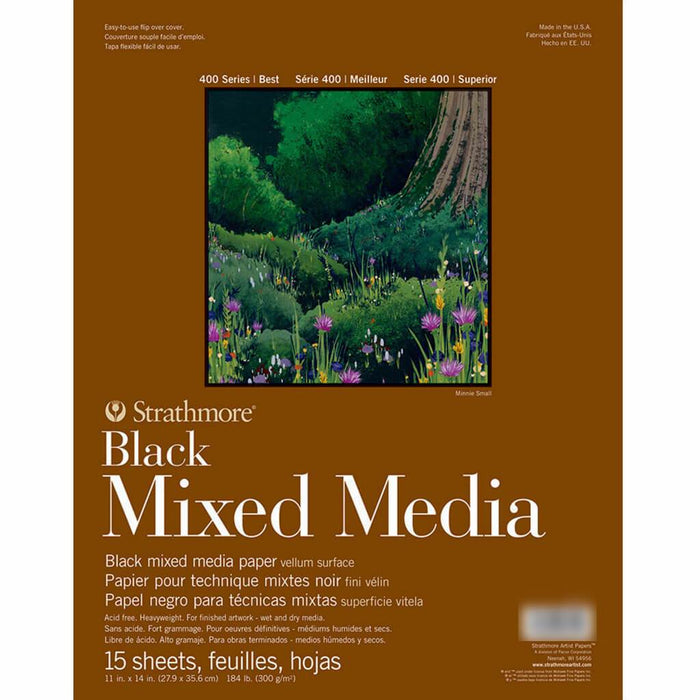 400 Series Toned Mixed Media Pad 11in x 14in Black