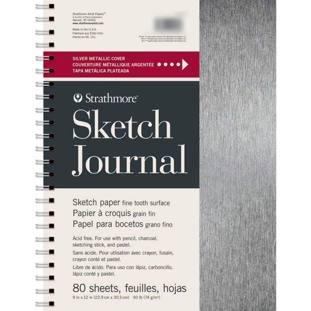 Strathmore Metallic Sketch Journal 9in x 12in Metallic Silver