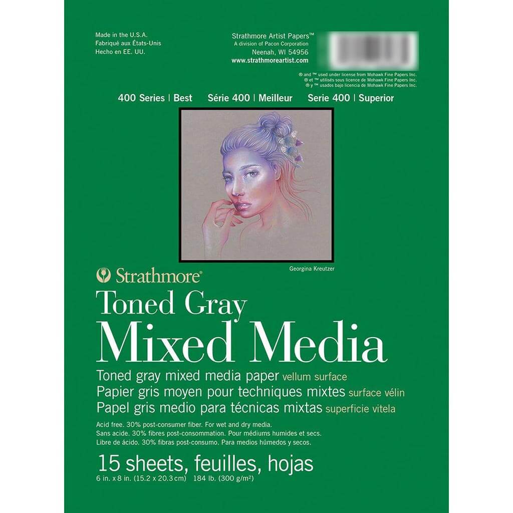 Strathmore 400 Series Mixed Media Pad 6in x 8in Tone Gray
