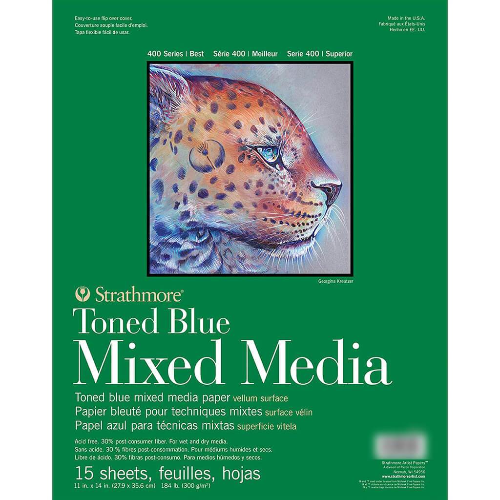 Strathmore 400 Series Mixed Media Pad 11in x 14in Tone Blue
