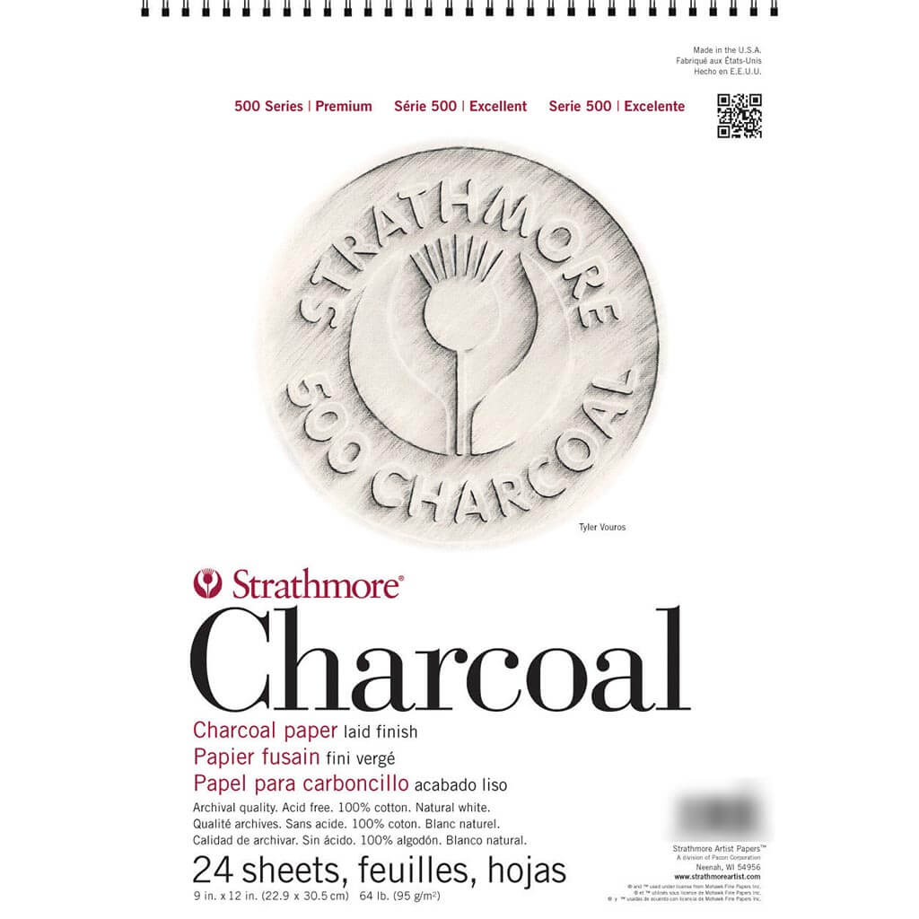 Strathmore 500 Charcoal Pad White 9in x 12in
