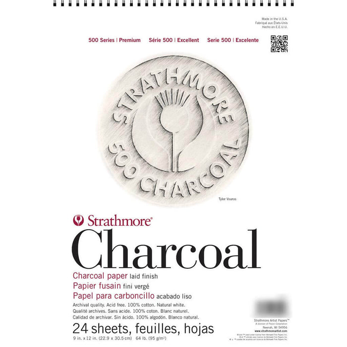 Strathmore 500 Charcoal Pad White 9in x 12in