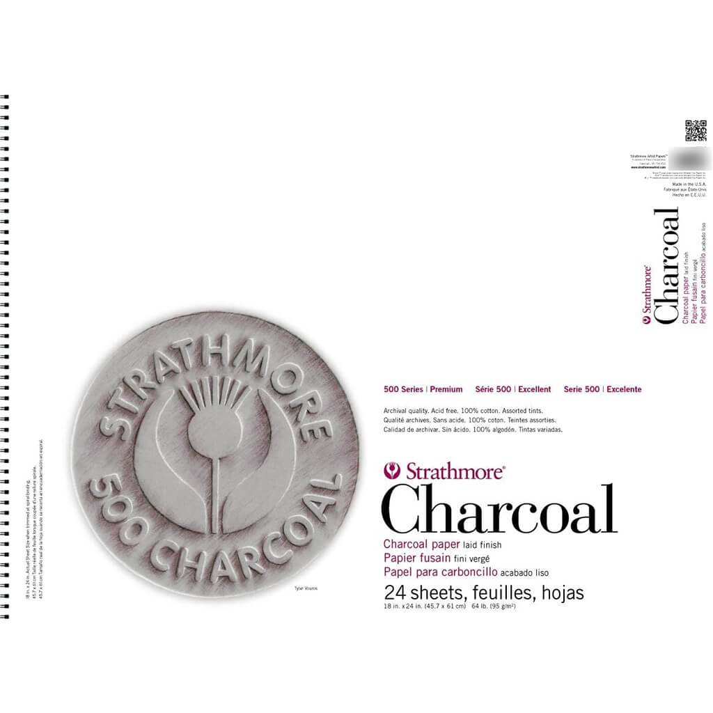 Strathmore 500 Charcoal Pad White 12in x 18in