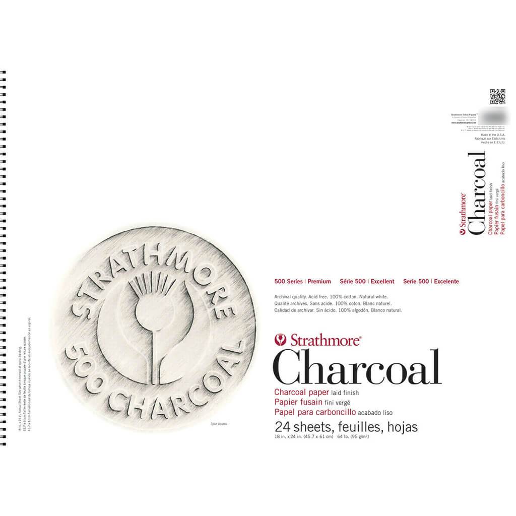 Strathmore 500 Charcoal Pad White 18in x 24in