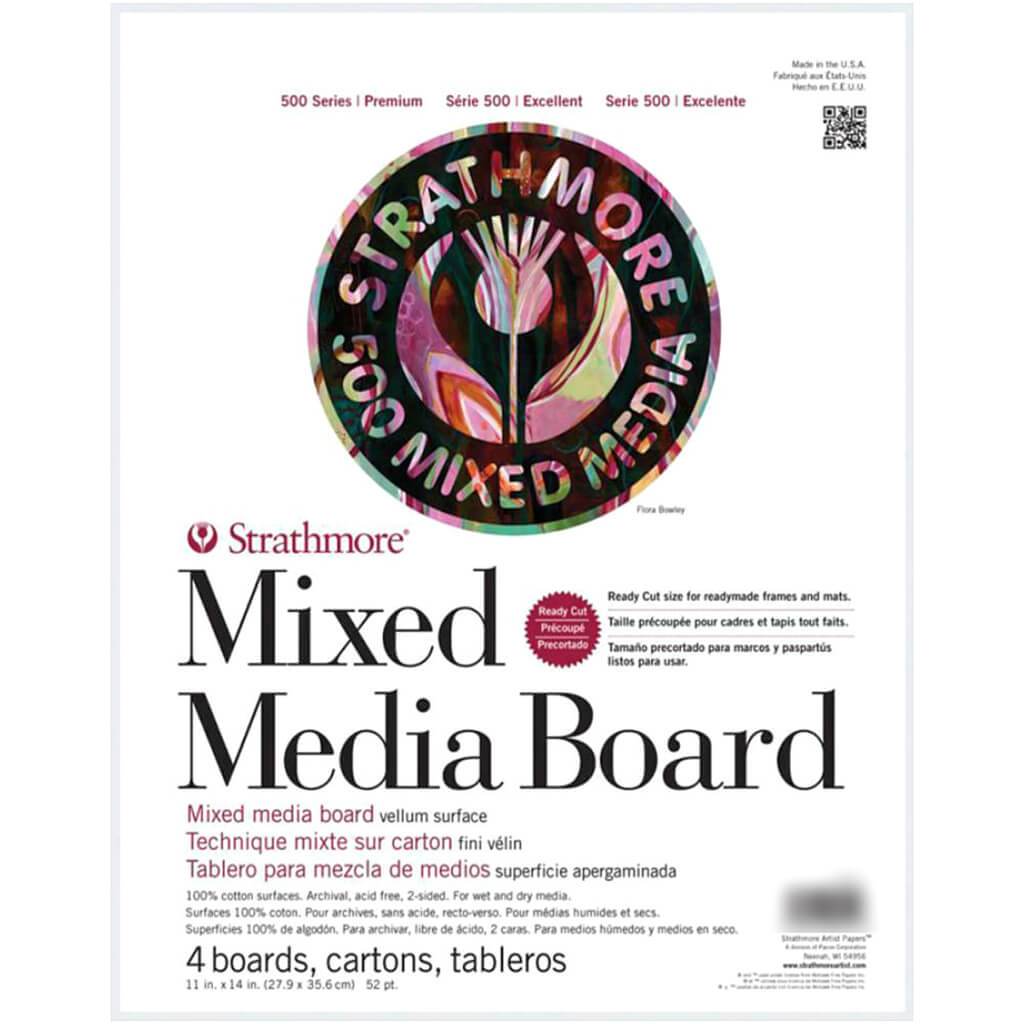 Strathmore 500 Series Mixed Media Board Vellum 11in x 14in 4 Sheets