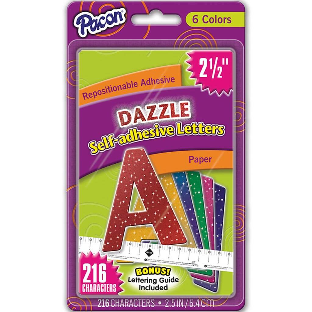 Self Adhesive Strip Paper Letters 2.5in Dazzle