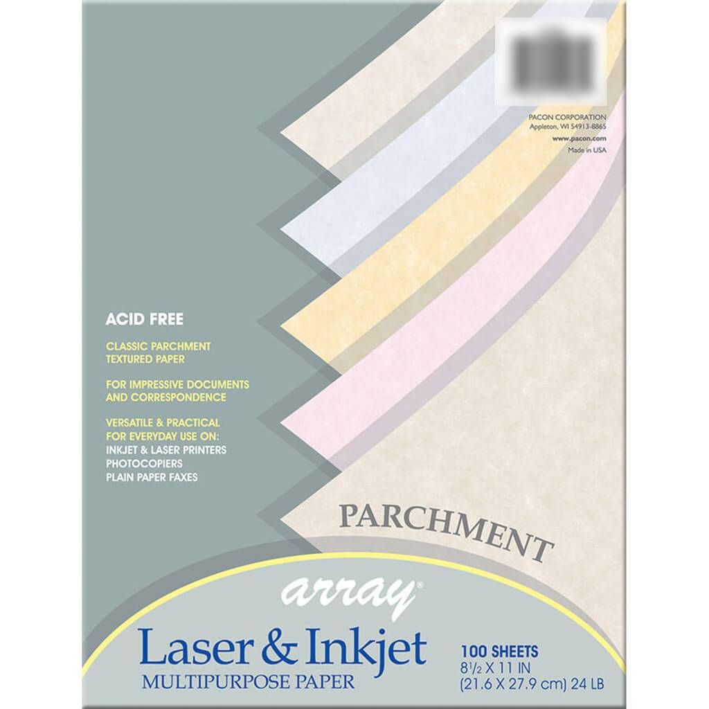 Array Laser &amp; Inkjet 8.5in x 11in 100 Sheet Parchment Colors