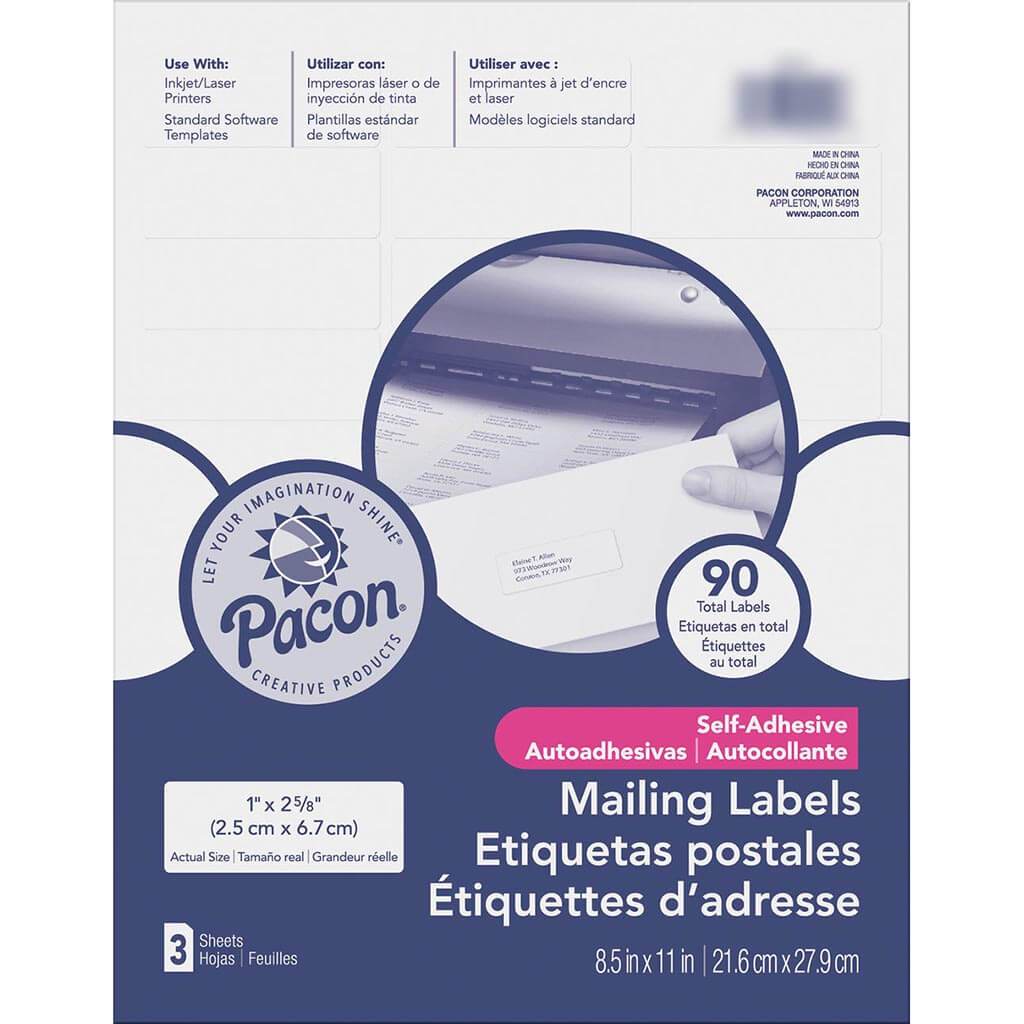 Mailing Labels 8.5in x 11in White