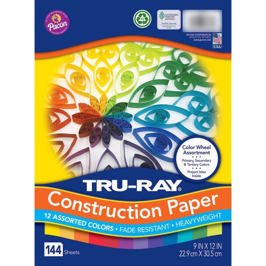 Tru-Ray Construction Paper Bulk Assortment, 10 Assorted Colors, 12