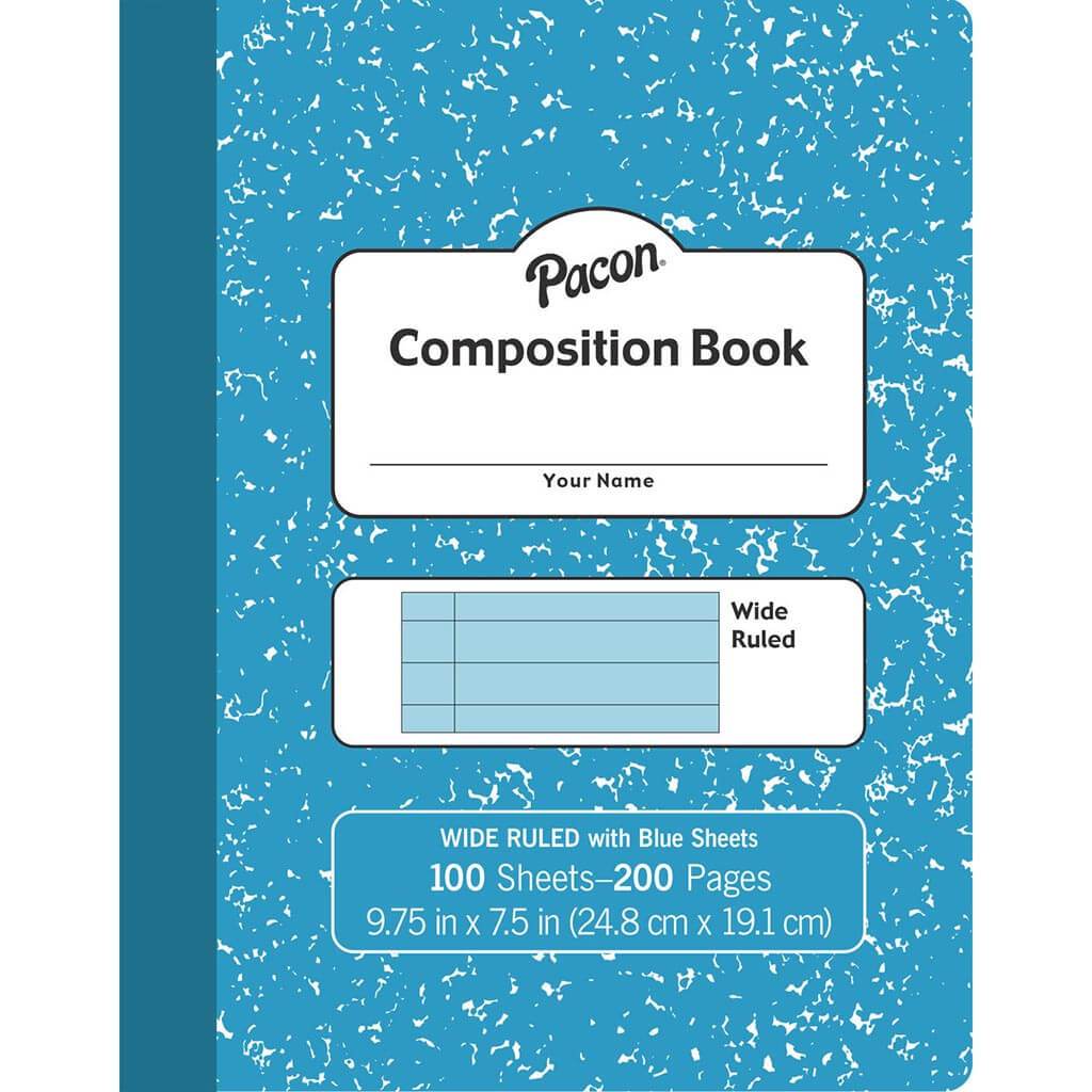 Composition Book 9.75in x 7.5in Pastel Blue