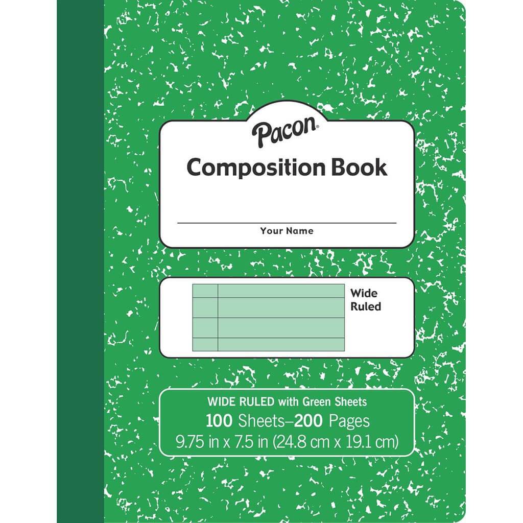 Composition Book 9.75in x 7.5in Pastel Green