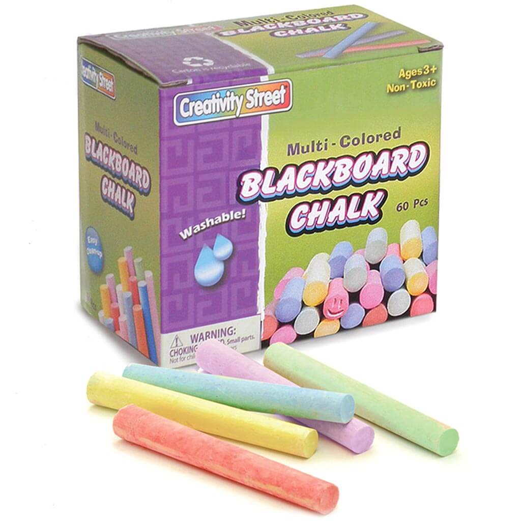 Blackboard Chalk 3/8in x 3 1/4in Assorted Colors