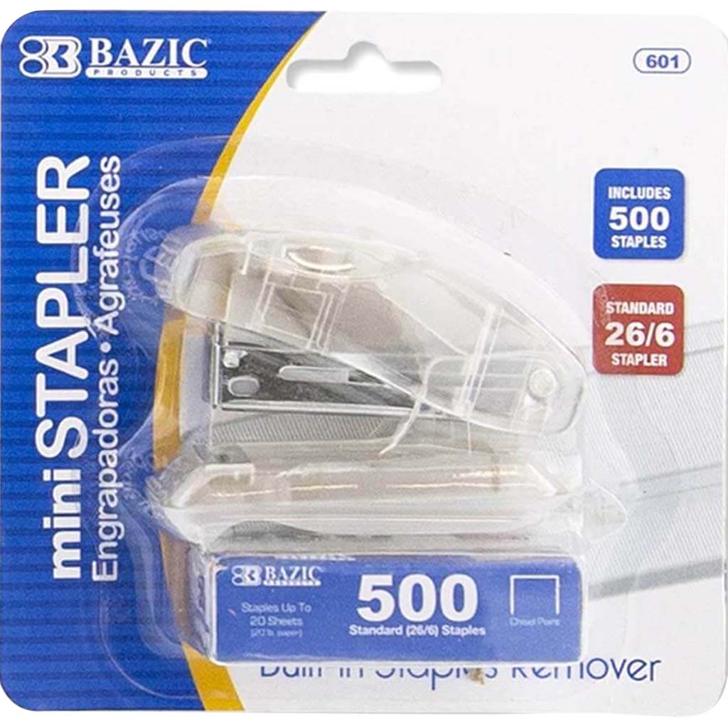 Mini Standard Stapler with 500ct Staples White