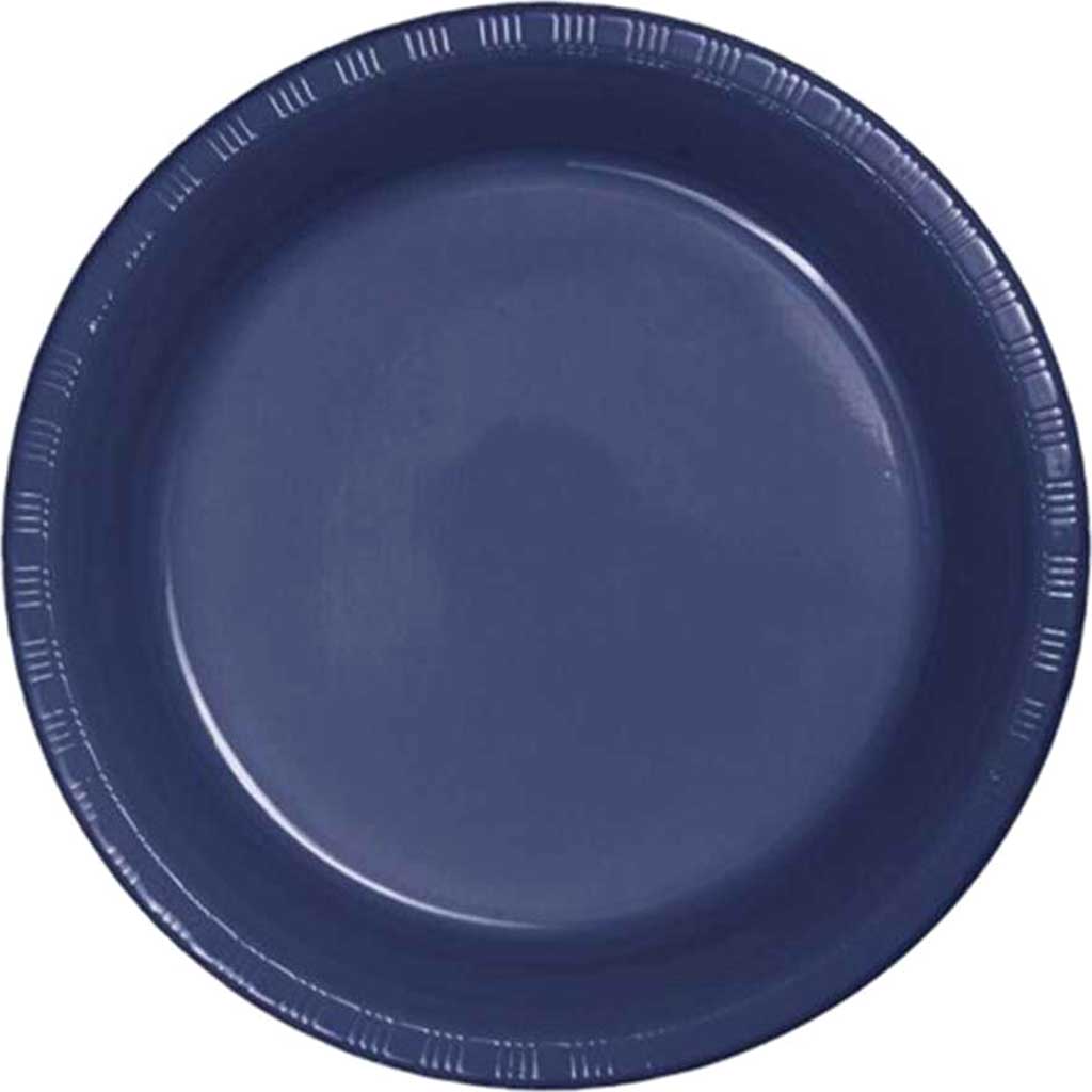 Navy Blue 10 1/4 Inch Round Plastic Plates