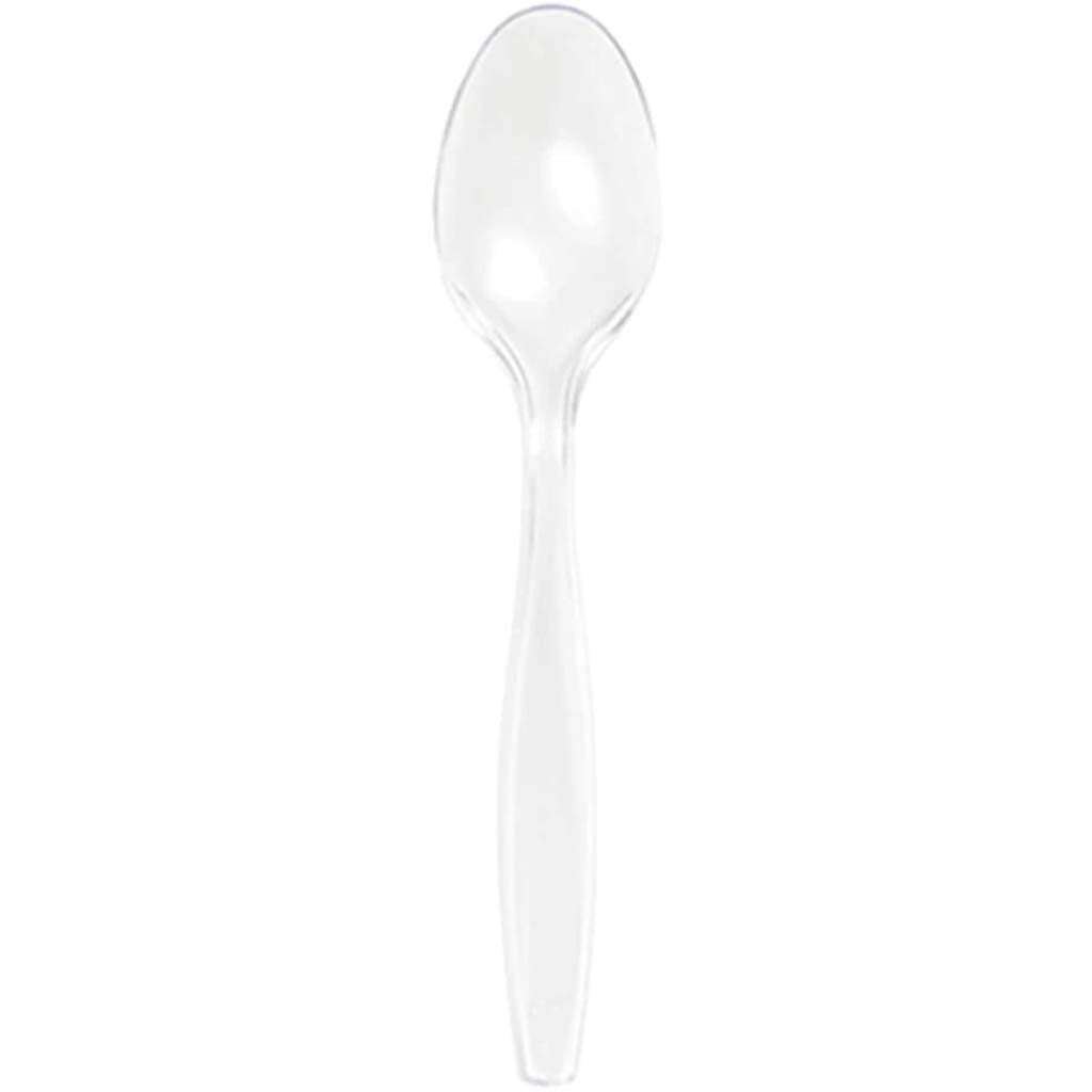 Clear Heavy Duty Plastic Spoons 50ct