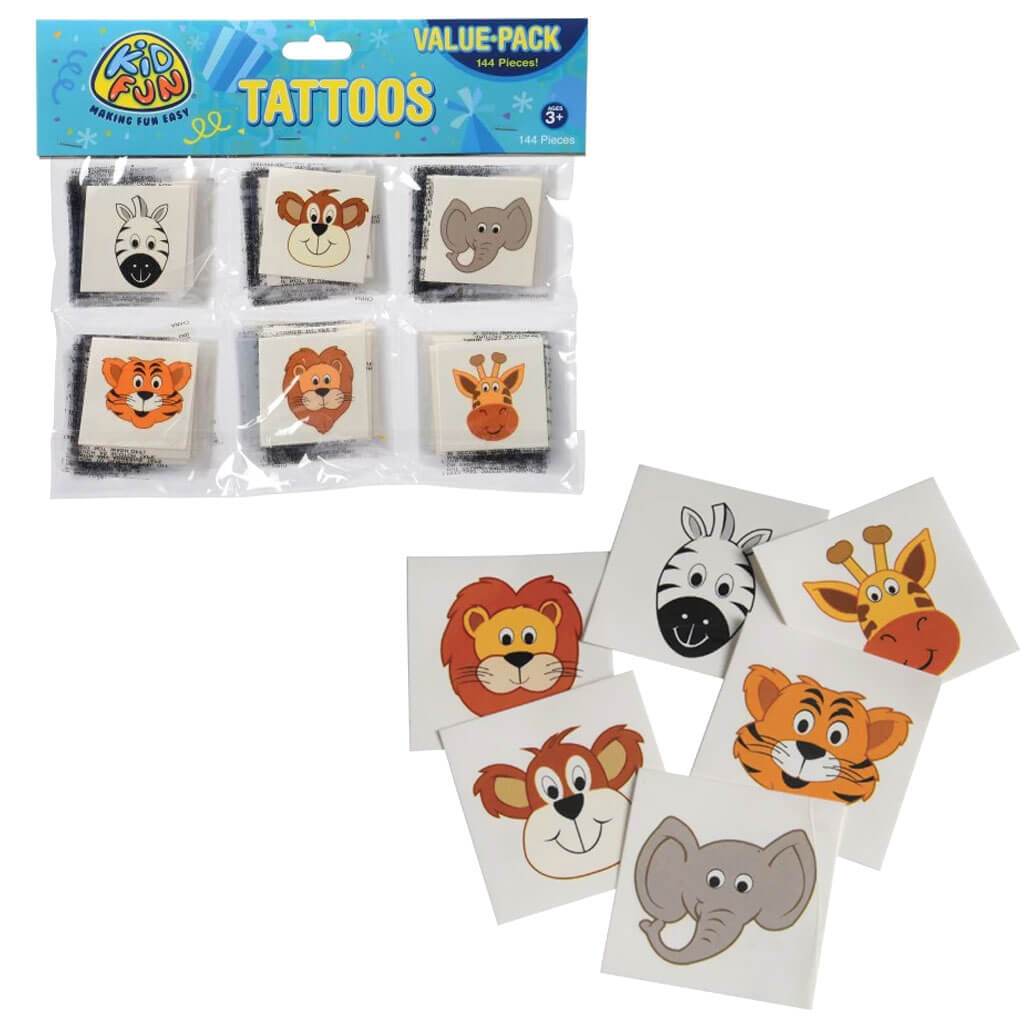 Wild Zoo Animal Temporary Tattoos