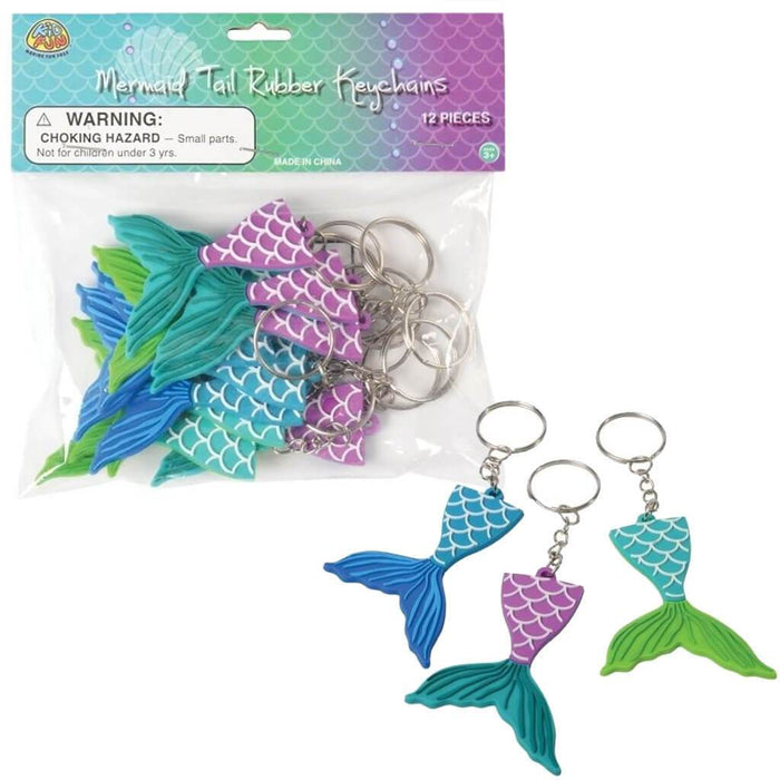 Mermaid Tail Rubber Keychains