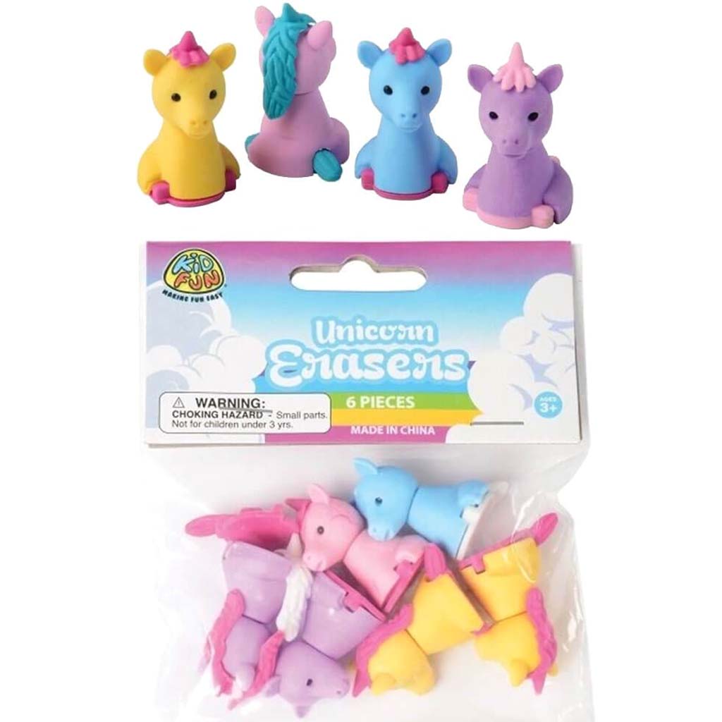 Unicorn Erasers 6pc