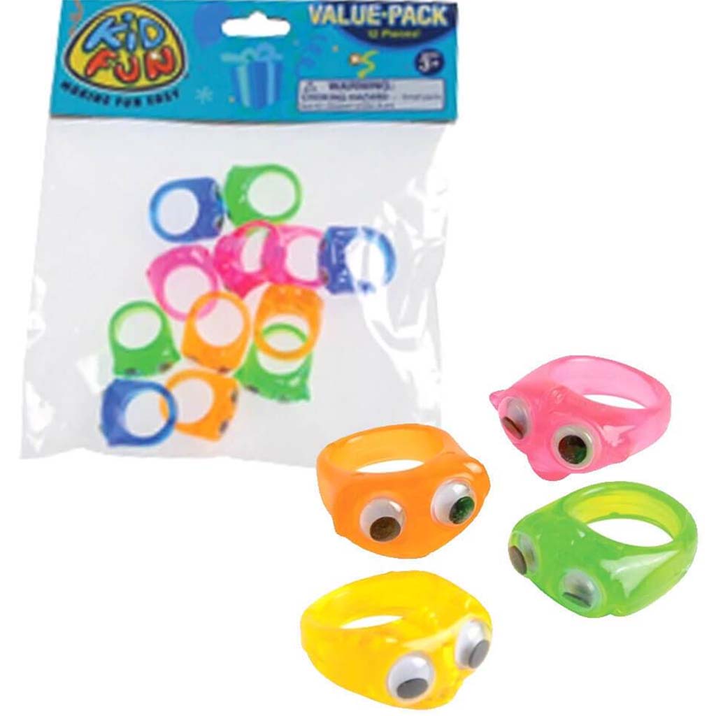 Neon Wiggle Eyes Rings