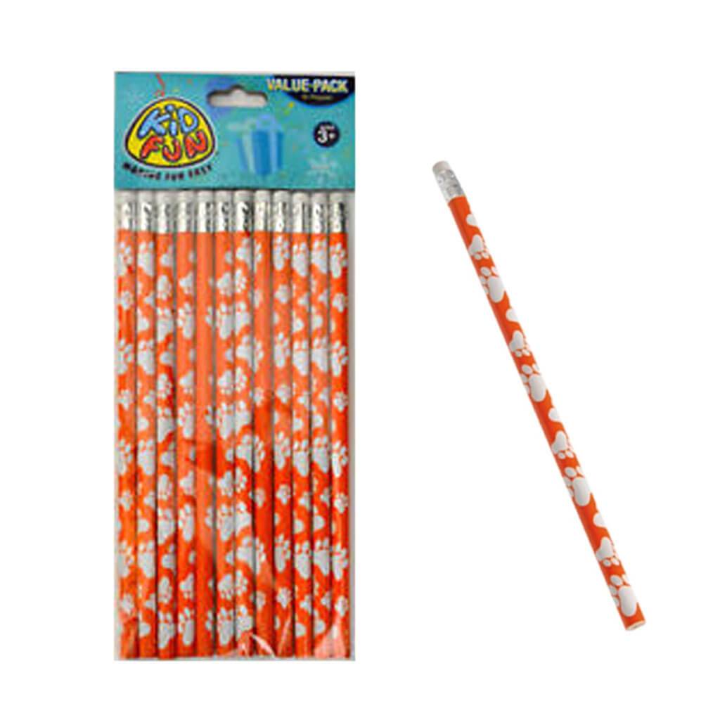 Paw Print Pencil Orange