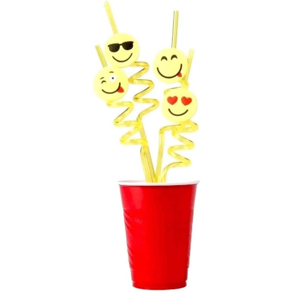 Emoji Straws 4-Pc