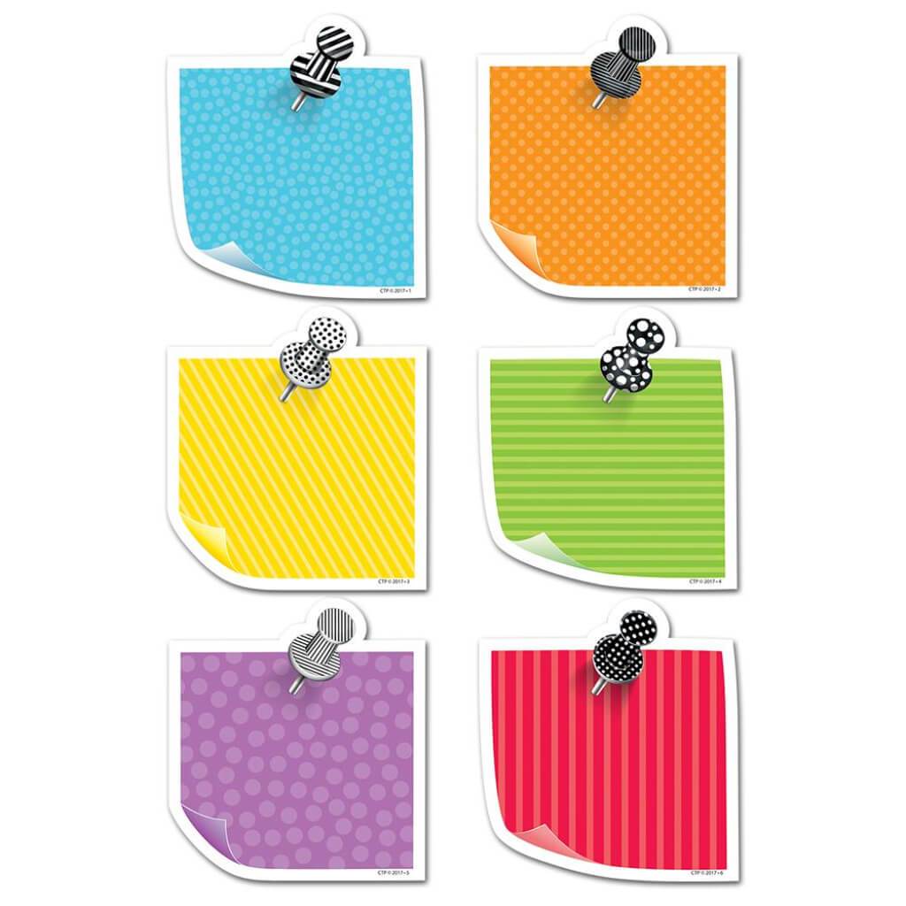 Bold &amp; Bright Sticky Notes 6in Designer Cut Outs