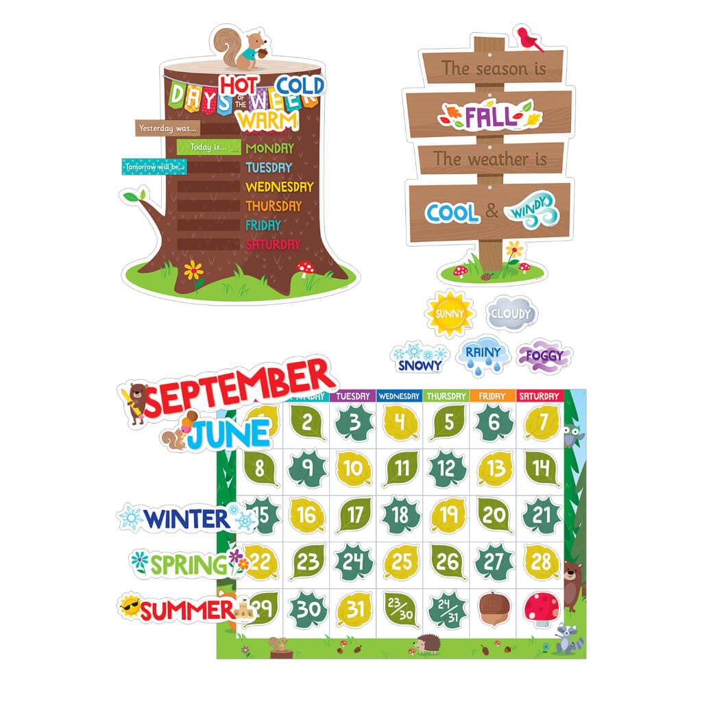 Woodland Friends Calendar Set Bulletin Board