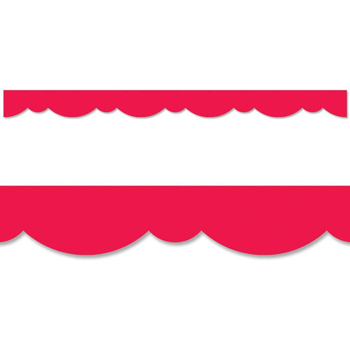 Poppy Red Stylish Scallops Border