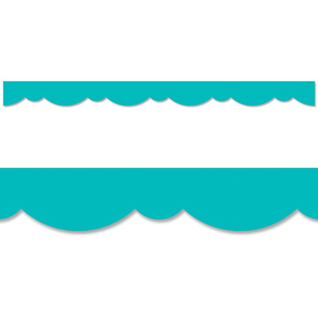 Turquoise Stylish Scallops Border