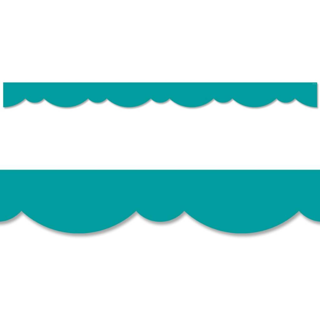 Teal Stylish Scallops Border