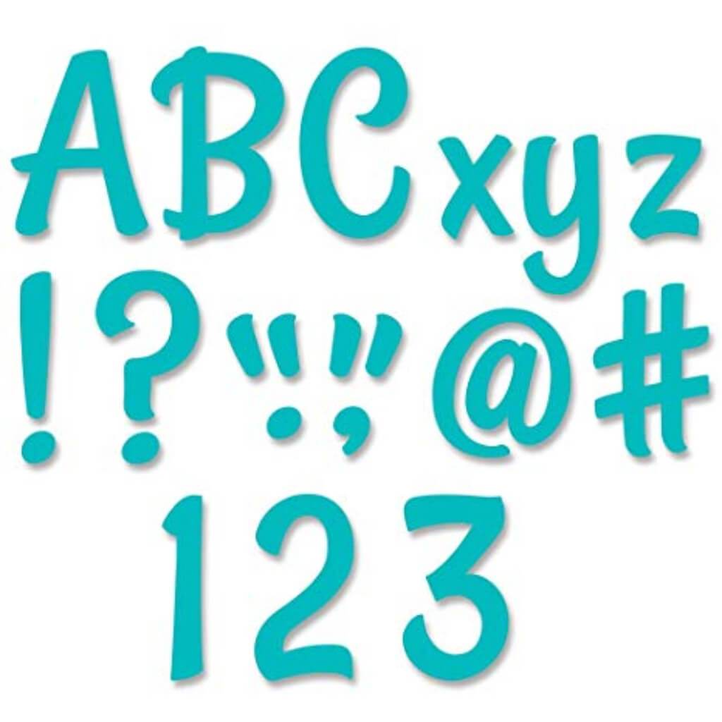 Stylish Designer Letters 4in Turquoise