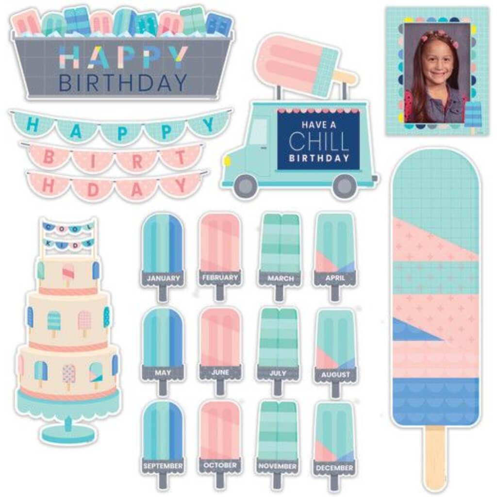Calm &amp; Cool Happy Birthday Mini Bulletin Board