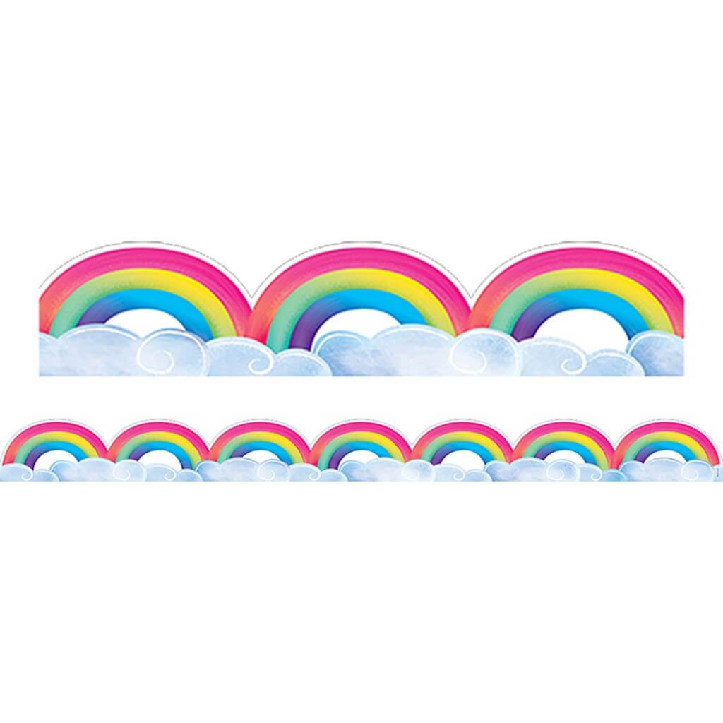 Rainbows &amp; Clouds Border