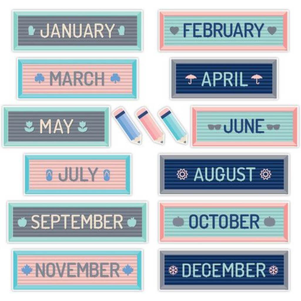 Calm &amp; Cool Months of the Year Mini Bulletin Board