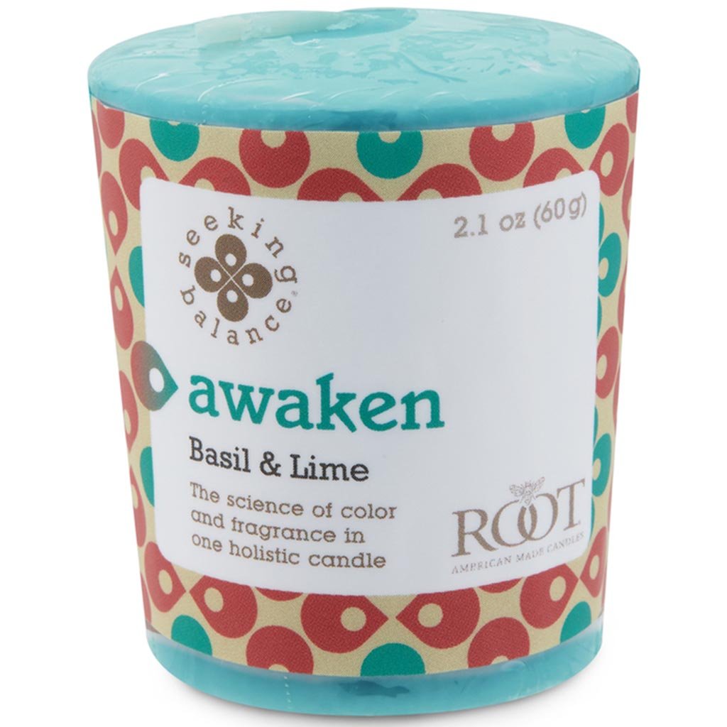 Seeking Balance Spa Votive Candle Awaken Basil and Lime, 2.1oz