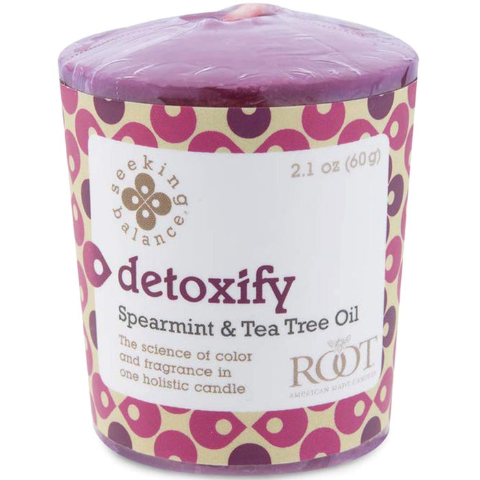 Seeking Balance Spa Votive Candle Detoxify Spearmint and Tea Tree Oil, 2.1oz