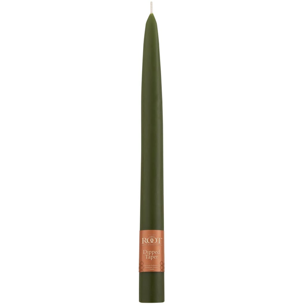 Tapers Candle Dark Olive, 9in