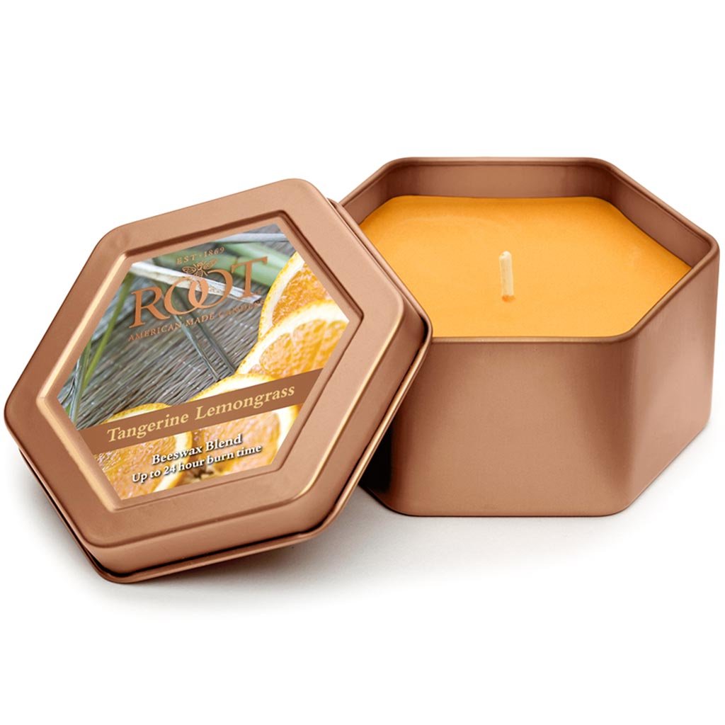 Travel Tin  Candle Tangerine Lemongrass 4oz