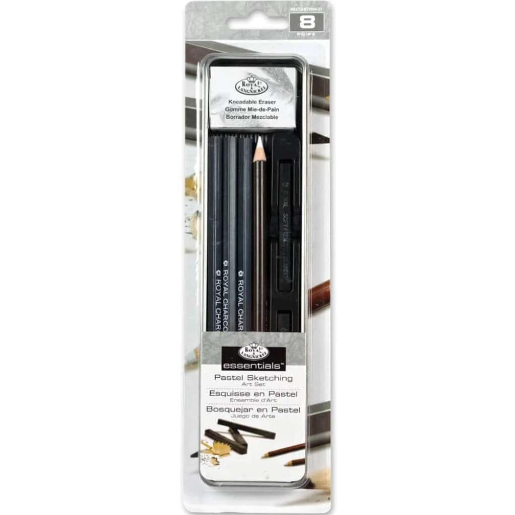 Charcoal &amp; Pastel Tin Art Set 8pc 