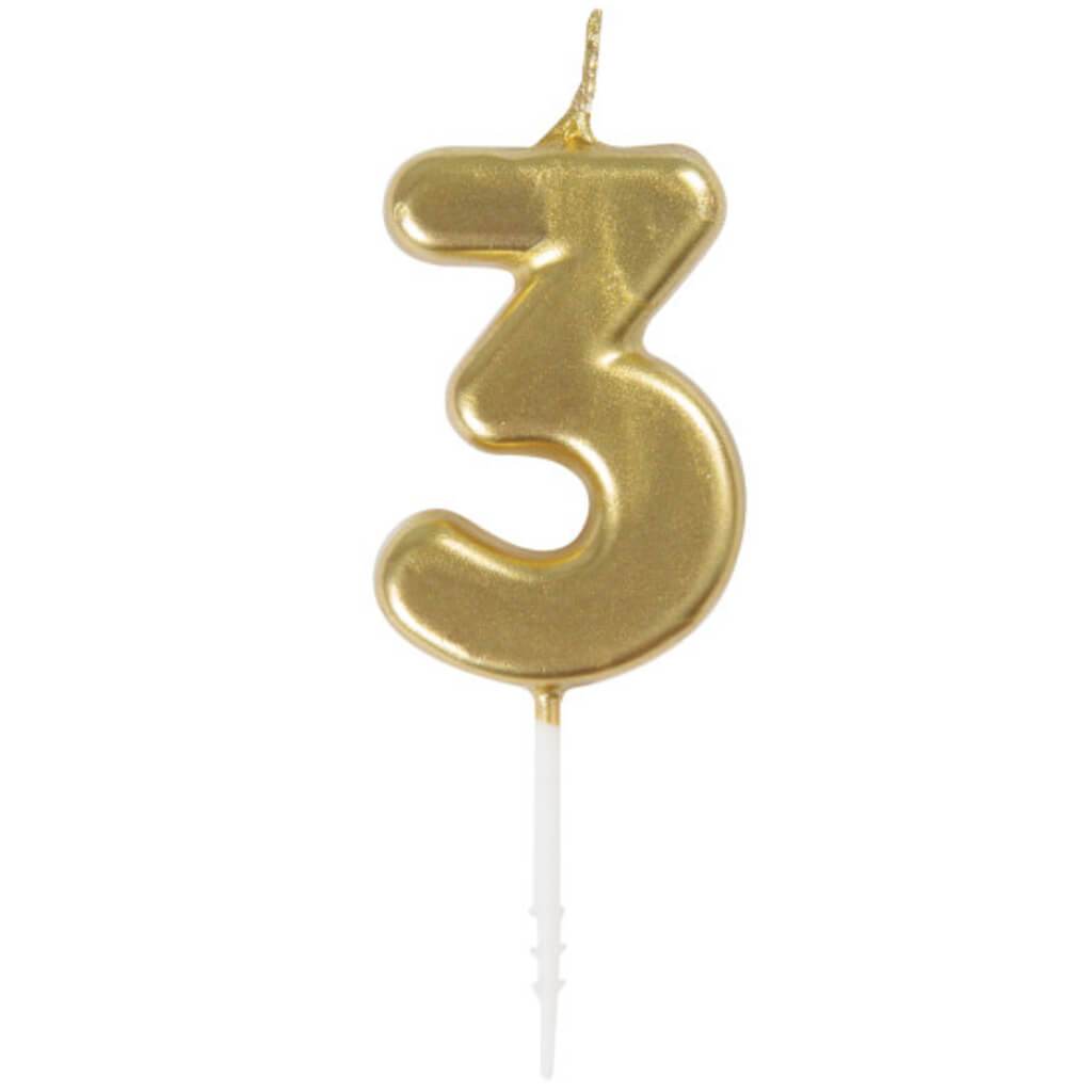 Mini Gold Pick Birthday Candle #3