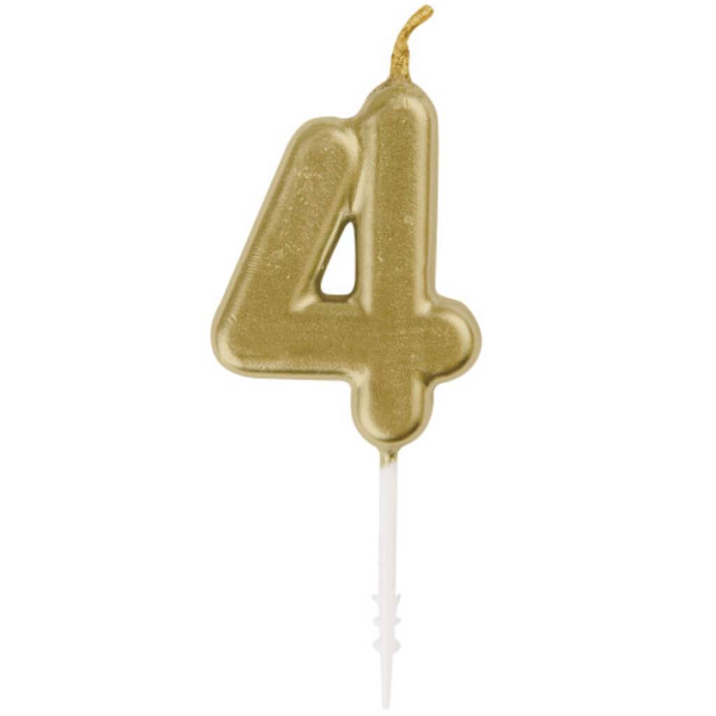 Mini Gold Pick Birthday Candle #4