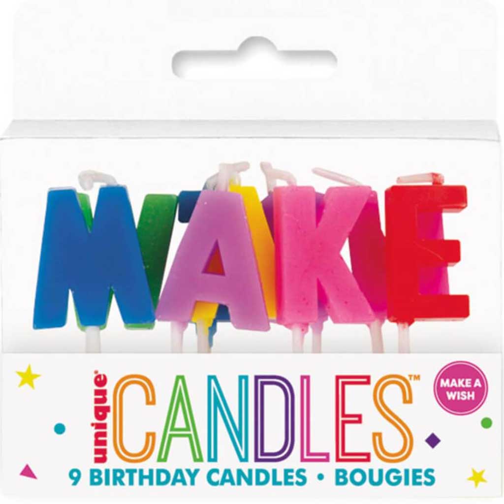 Rainbow Make a Wish Letter Pick Birthday Candles