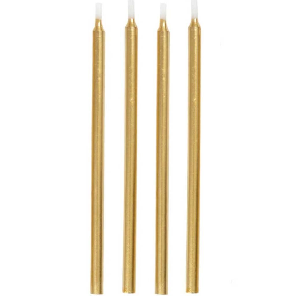 Gold Birthday Candles 5in 12ct