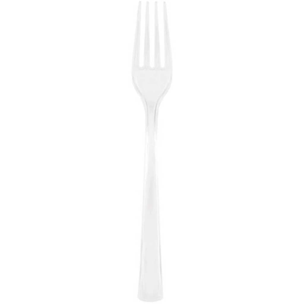 Clear Solid Plastic Forks 18ct