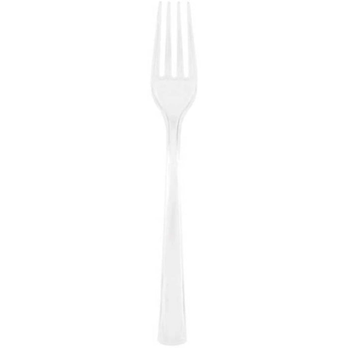 Clear Solid Plastic Forks 18ct